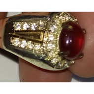 Natural Ruby pinkish red luster, crystal 10.7x8.8x5.4mm alloy ring size 8 Rp. 80,000