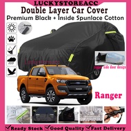 Ford Ranger 4x4 Anti Scratch Double Layer Car Cover Cotton Premium Black Selimut Penutup Kereta Sun Rain Dust Kalis Air
