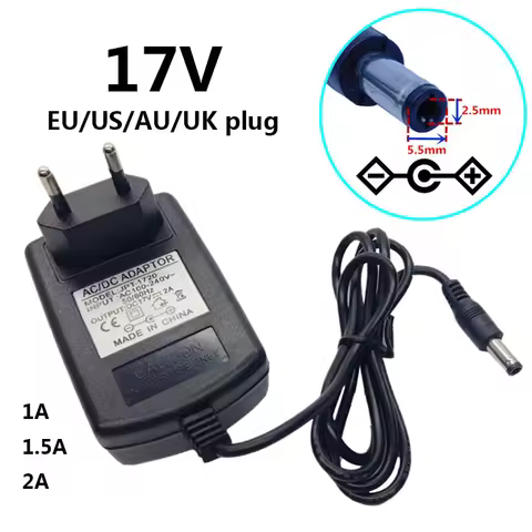 17 Volt Power Supply 17V 1A 1.5A 2A Universal Power Adapter 17 V AC/DC Adapters 5.5*2.5mm Conveter S