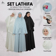 Hanna Mirae Set Lathifa Jubah & Mini Telekung Travel Haji Umrah Wudhu Friendly Zip Poket