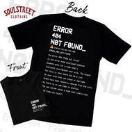 SoulStreet Clothing T-Shirt ERROR404 Pattern Size M-4XL