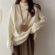 Inner Knitwear Lazy Style Half Turtleneck Sweater Autumn Winter Design Loose Thickened Niche Top Wom
