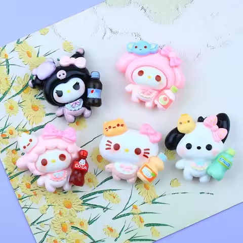 20/100PCS Cartoon Animal Soda Resin Accessories DIY Cream Gel Phone Case Keychain Pendant Shipping D