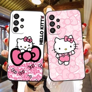 Cartoon Hello Kitty Cat Soft Black Silicon TPU Cell Phone Case For  Samsung Galaxy A23 A20 A14 A13 A12 A11 A10 A9 A8 A7 A6 A5 A05 A04 A03 F12 M12 S E Star Plus 5G