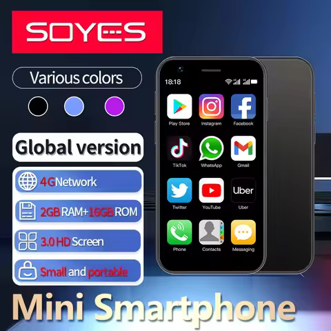 Soyes XS16Compact 4G Smartphone | Dual SIM Unlocked | 3GB+64GB | Google Play | Mini Travel & Backup 