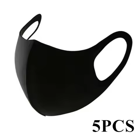 5pcs Ice Silk Mask Spring And Summer Dustproof Washable Reusable Face Mask Unisex Adult/child Mask O