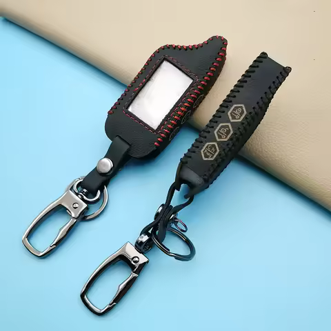 Key Chain Cover For Starline Originals B9 B91 B6 B61 A91 A61 V7 C9 2 Leather Key Case Car LCD Remote