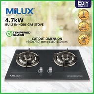 MILUX MGH-966F (FLEXIBLE BUILD IN SIZE) TEMPERED GLASS GAS COOKER HOB STOVE HOB 煤气炉 homelux khind pe