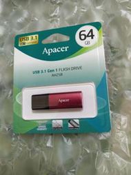 Apacer宇瞻 AH25B 64GB 輕巧金屬 USB 3.1高速隨身碟-旭日紅
