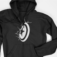 Zipper Hoodie Jacket - Captain America Shield
