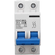 Tyenaza DC Miniature Circuit Breaker, 2 Pole 500V 25A Circuit Breaker B Type DIN Rail Circuit Breake