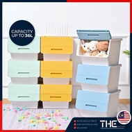 THE 36L Multipurpose Front Opening Storage Box Stackable Toy Snack Household Storage Cabinet (L38 x 