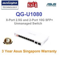 ASUS QG-U1080, 8-Port 2.5G and 2-Port 10G SFP+ Unmanaged Switch - 3 Year Asus Singapore Warranty