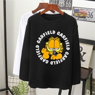  3XL Baju T-shirt garfield comel perempuan laki lengan panjang viral/long sleeves tshirt women men/kain cotton