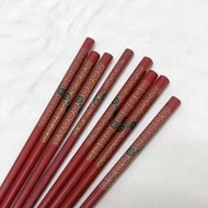 4雙合售 二手 木筷 筷子 中式 日式 花紋 復古 餐具 木製