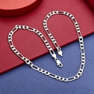 Hot-Selling Jewelry European American Popular Silver-Plated 4MM Three to One Figaro Necklace Three-R