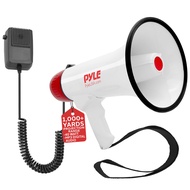 Pyle Megaphone Speaker PA Bullhorn - Built-in Siren Rechargeable Battery, Auxiliary Jack 40Watts & 1
