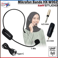 TaffSTUDIO HX-W002 HX-W002H Microphone Wireless Microphone Mic Head Band Mini Portable UHF 2.4 Ghz 6