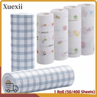 XUEXII 1Roll/400Sheets One-Time Dishcloth, Non-woven Fabric Dry Wet Dual-Use Disposable Lazy Cleanin