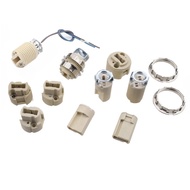 10pcs G9 Ceramic Lamp Holder, White G9 Halogen Light Bulb Base Socket with Ring,G9 Light Base Socket