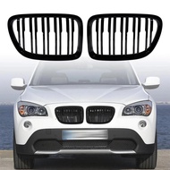 2Pcs Car Grille Double Line Front Bumper Kidney Grille Racing Grills For BMW E84 X1 18i 20i 25i 28i 