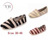 Toms Zebra Stripes Shoes Linen Shoes Stripe Color Slip on Shoes Casual Women Flat Shoes Toms Shoes Z