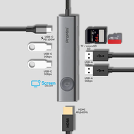CH8T ProMini USB-C กล่องฮับ-4K HDMI แบบ8-In-1 PD3.0 100W ชาร์จเร็วตัวอ่านบัตร TF และ SD