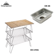 CAMPING MOON CK-26/CK-3+P25 GRILL TABLE FOR IGT, FIELD RACK, GROUND RACK, ALL STAINLESS STEEL, STORA