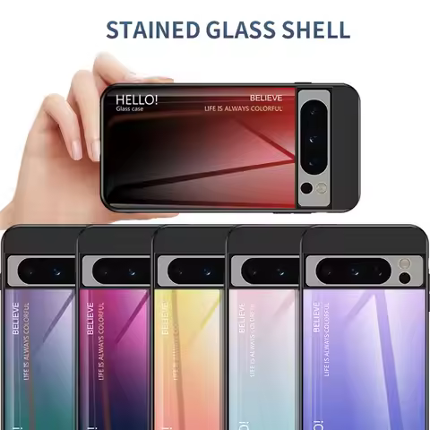 Gradient Tempered Glass Protect Case for Pixel 8 Pro Pixel8 Pixel 7A 7 Pro Google Pixel 6A 6 Pro 5 X