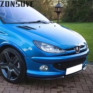 For Peugeot 206 Front Splitter Bumper Lip Spoiler Body Kit Accessories 3pcs