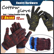 (12 PAIR/ 24PCS) 1200 Cotton Hand Glove Safety String Knit Work Gloves Grip Men Women BBQ Thicker Kn
