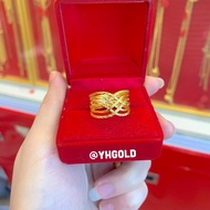 แหวนทอง1สลึง YHGOLD ลายหัวใจ/ลายไขว้ ทองคำแท้96.5% ทักแชทเลือกขนาดได้ค่ะ