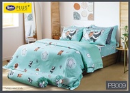 ผ้าปูที่นอน Satin Plus+ ขนาด 3.5 5 และ 6 ฟุต สำหรับที่นอน 14 นิ้ว ลาย We Bear Bears เทา ฟ้า ชมพู เขี
