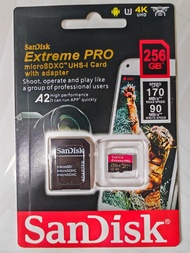全新SanDisk Extreme PRO 4K microSDXC UHDV30 U3 C10 UHS-I SDXC SD Card with adapter 256GB 記憶卡 speed to 