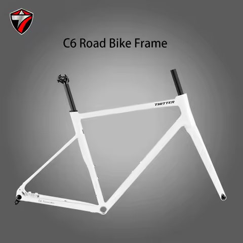 Newest 700C TWITTER C6 Road Bike Aluminum Alloy Frame Carbon Fiber Front Fork Lightweight Comfortabl