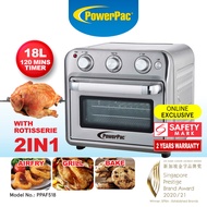 PowerPac Air Fryer Oven With Rotisseries, air Fryer Basket 18L (PPAF518)