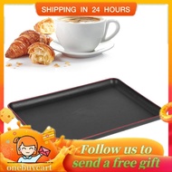 Onebuycart A sixx Serving Tray  Anti?Skid 3 Sizes Wood Grain/Black Rectangular Coffee Table for Hold