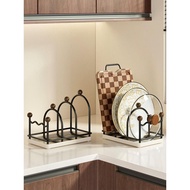 厨房锅盖架台面菜板放置架神器砧板沥水置物架多功能案板收纳架子Kitchen Pot Cover Rack Countertop Cuvette Placing Rack Artifact Anvil2