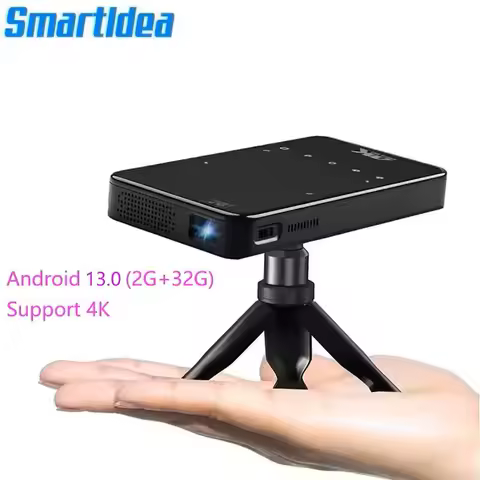 4K HD Portable Android 13.0 Mini Projector Smart WiFi Video Projector Pocket Size Movie Projector fo