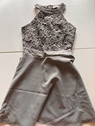 灰藍 grad din 裙 謝師宴 禮服 Grey Halter Neck Dress
