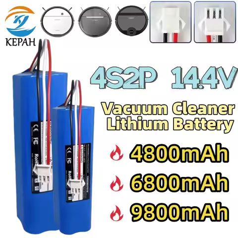 14.4V 4800mAh/6800mAh/9800mah 4S2P Lithium Battery for Lydsto R1 Roidmi Eve Prosenic Robotic Vacuum 