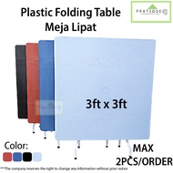 Meja Lipat / Meja Pasar Malam 3x3/ Foldable Plastic Dining Table/ 3’' x 3’ Meja Lipat/ Meja Plastik 3 x 3 /Meja Makan