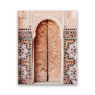 Moroccan Wall Art Canvas Print Marrakesh Architecture Poster Boho Wall Decor Terracotta Art Picture 69F 0305