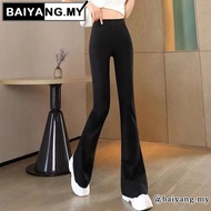 Bootcut Long Suit Pants Women High Waist Korean Style Casual Vintage Black Stretchable Loose Formal 
