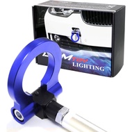 iJDMTOY Blue Track Racing Style Tow Hook Ring Compatible with BMW 1 3 5 Series X5 X6 (E36 E39 E46 E9
