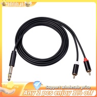 In stock-6.35 mm to  Cable,  Cable 6.35mm Male to 2  Male Stereo Audio Adapter Y Splitter  Cable -3 