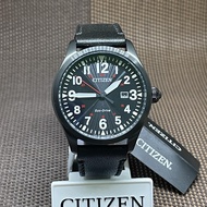 [Original] Citizen Eco Drive BM6835-23E Analog Black Leather Solar Men Watch