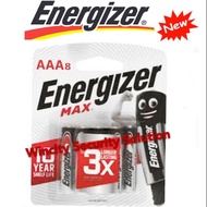 WSS (8pcs)Energizer Max AAA 1.5v [8AAA] Alkaline Battery New