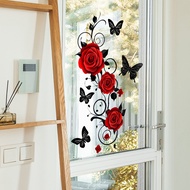 Fun-b124 Rose Bedroom Living Room Home Wall Background Beautification Decorative Wall Sticker 2QJ2