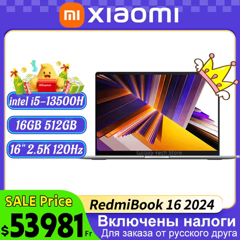 Original Xiaomi Redmi Book 16 2024 intel i5-13500H 16GB 512GB 16" 2.5K 120Hz Screen Gray 4577